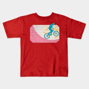 Bicycle art on d wall Kids T-Shirt